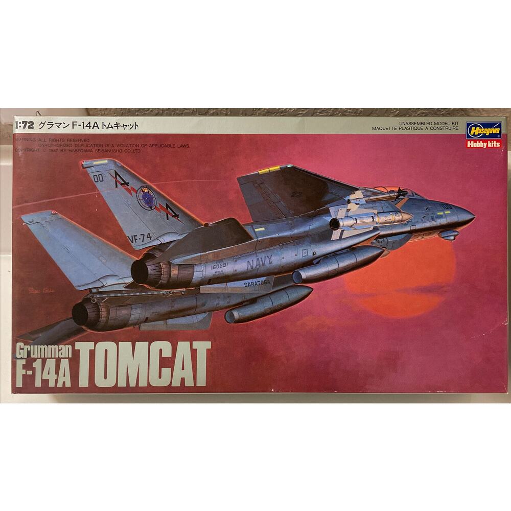 NEW Hasegawa Grumman F-14A Tomcat 1/72 Scale Model Kit Navy Fighter Top Gun 1987